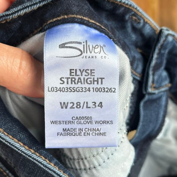 Silver Jeans Co. Women's Elyse Straight Jean Dark Wash Size 28/34 - Picture 8 of 9